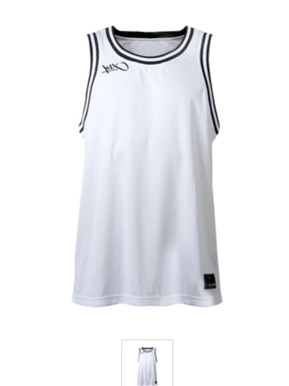 K1X Hardwood Double X Basketball Jersey Tank White/Anthracite Size M